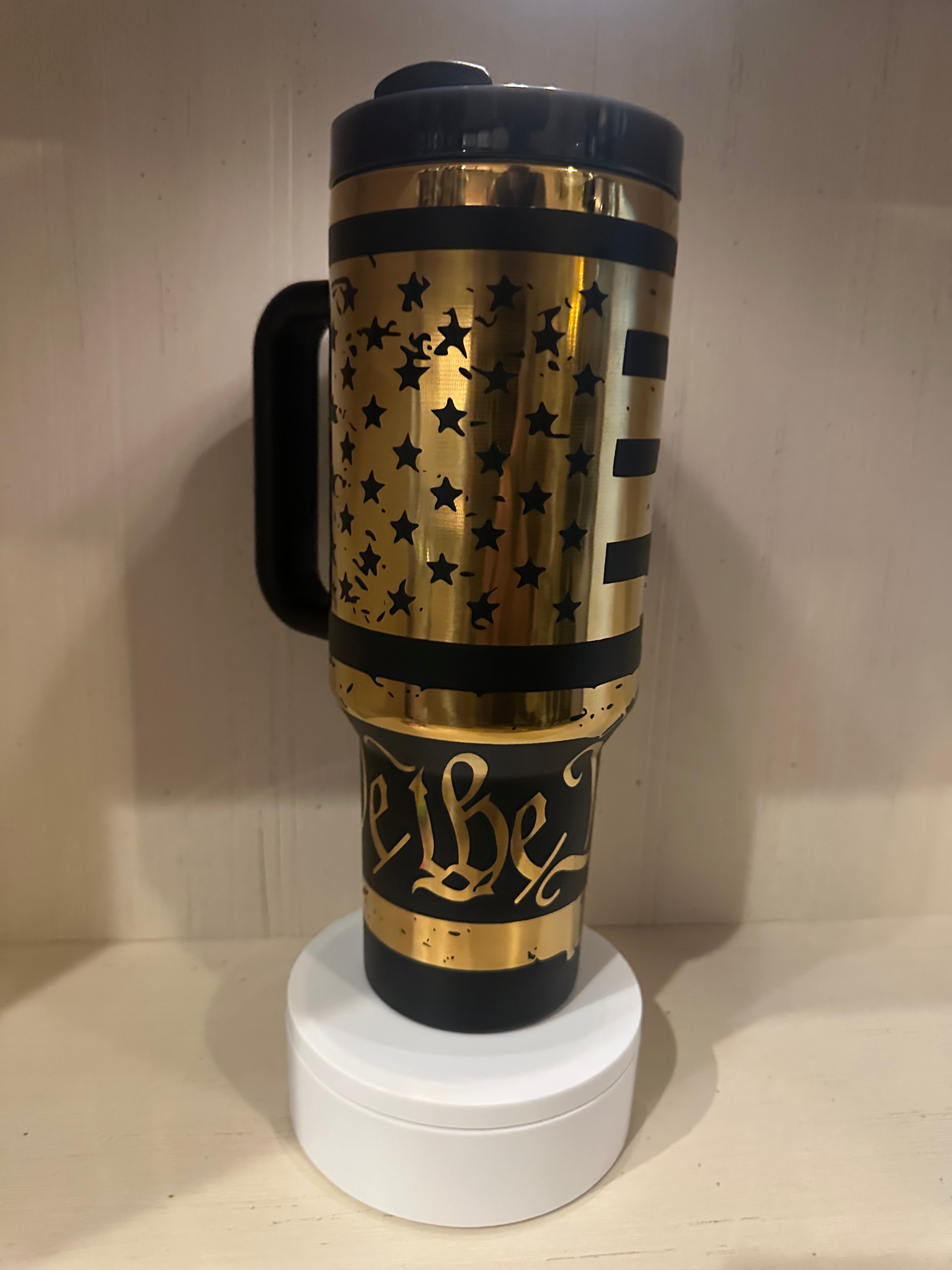 We the People Black and Gold 40oz Tumbler