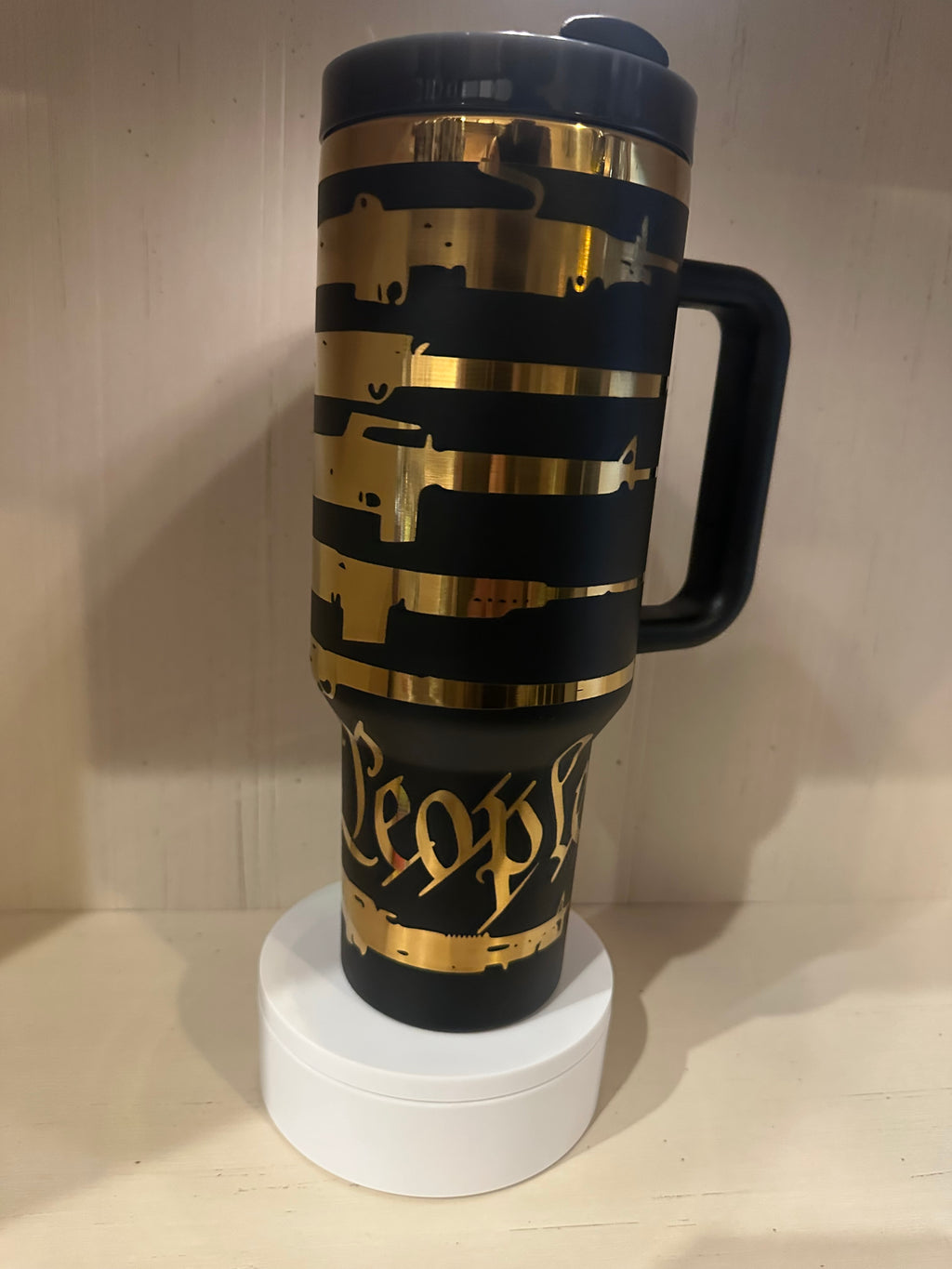 We the People Black and Gold 40oz Tumbler