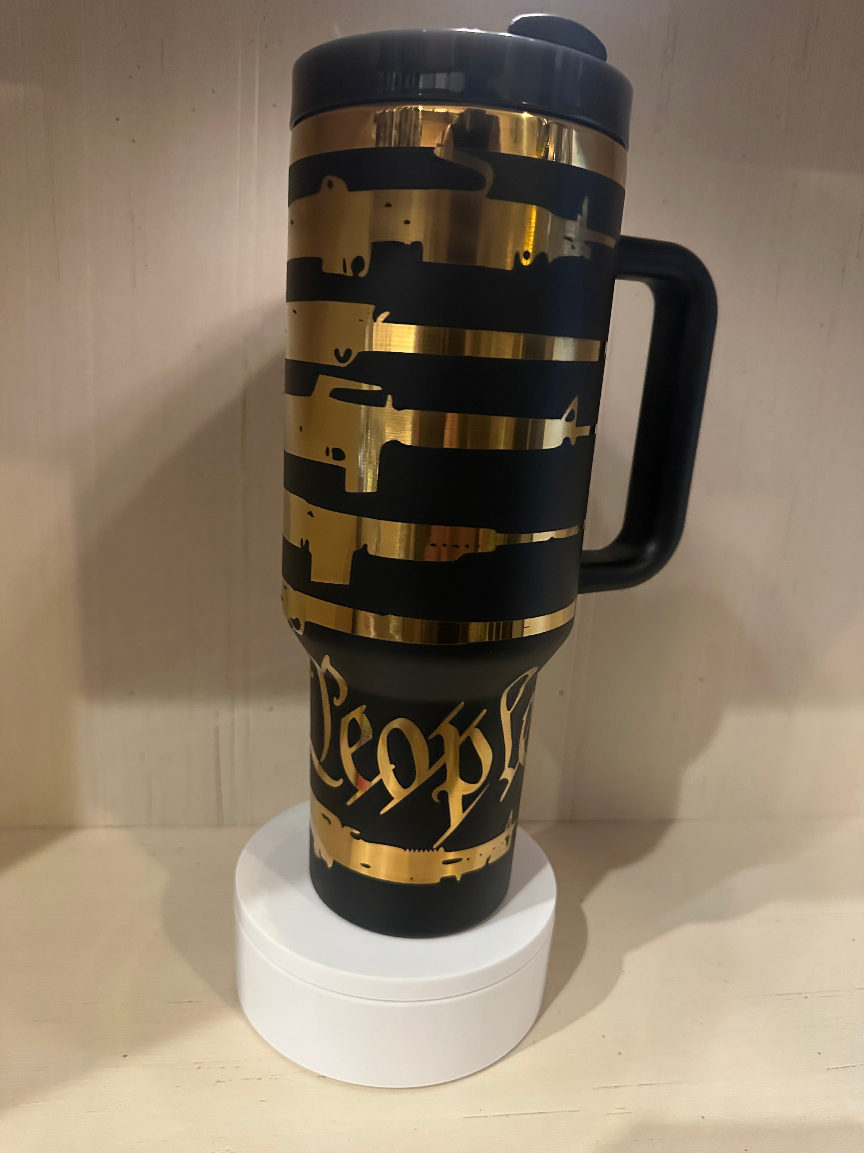 We the People Black and Gold 40oz Tumbler