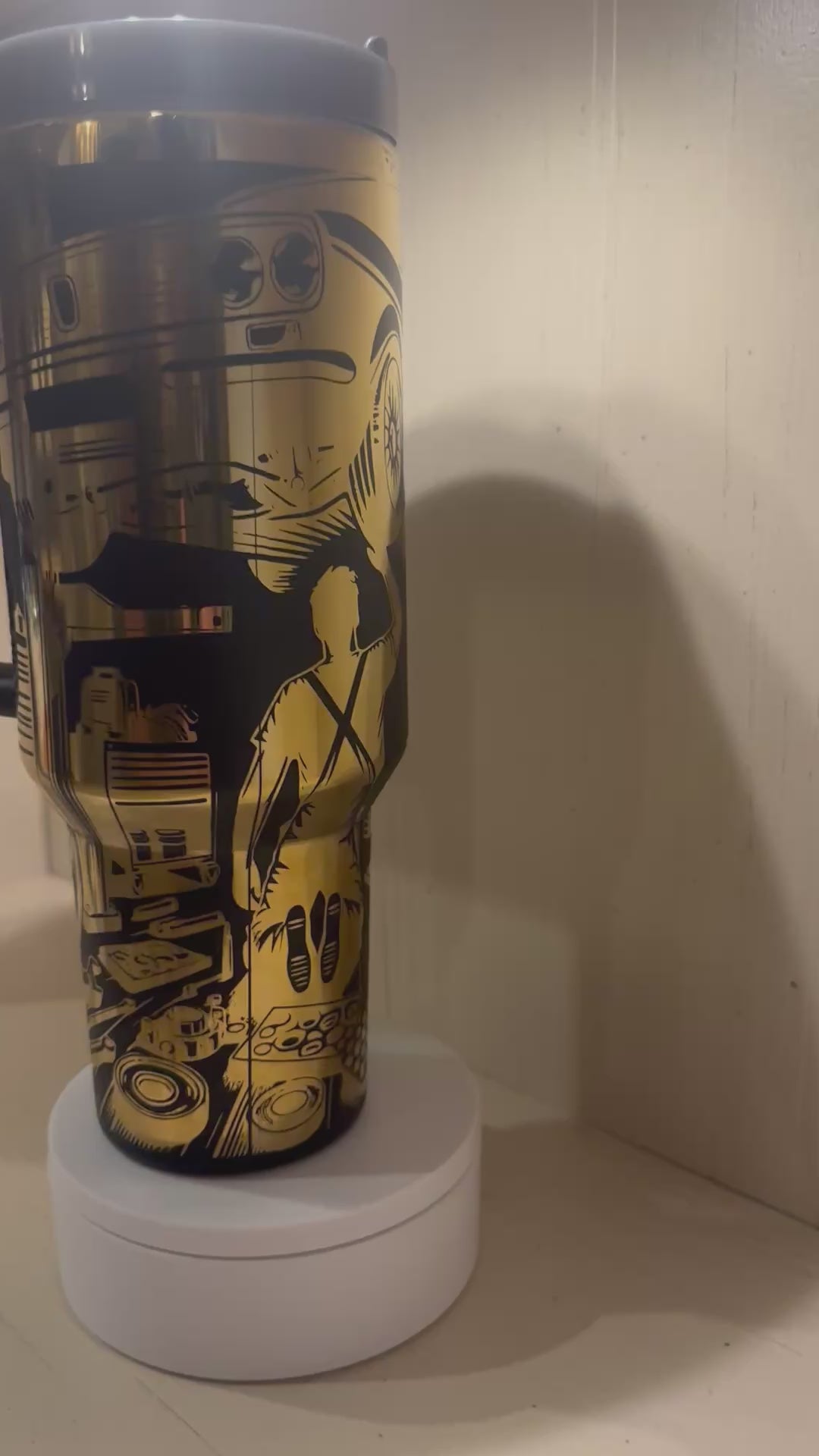 Black and Gold Mechanic 40oz Tumbler